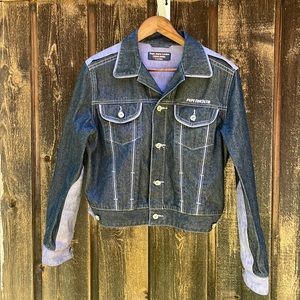 Y2K style Denim Jacket Lavender Dk Blue Pepe Jeans London Sz L